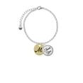 thumbnail image 2 of Delight Jewelry Goldtone Large Disc Letter - M - 3/4'' - Domed Thank You Charm Bracelet, 6"+2", 2 of 5