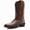 Brown, variant on Men's Snakeskin & Embroidered Western Cowboy Boots, Mid-Calf Height, Block Heel, Square Toe, Side Zipper - Retro Style for Casual Riding Footwear