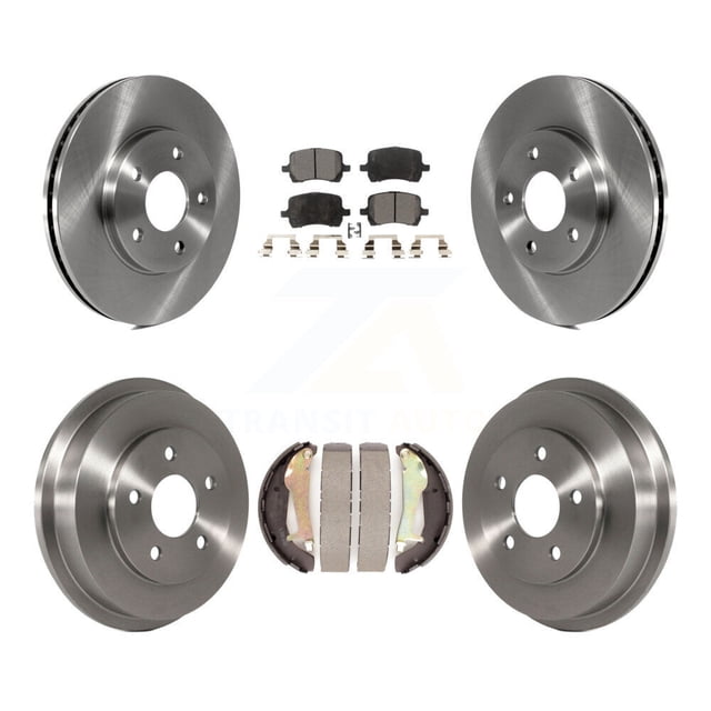 Transit Auto Front Rear Disc Brake Rotors Ceramic Pads and Drum Kit for Car Chevrolet HHR K8T-103575