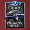 thumbnail image 2 of Wild Bobby, Ford Truck Parking Only Sign Gift for Owners of Ford Trucks, Cars and Trucks, Front and Back Garment-Dyed Short Sleeve Tees, Tomato, Small, 2 of 3