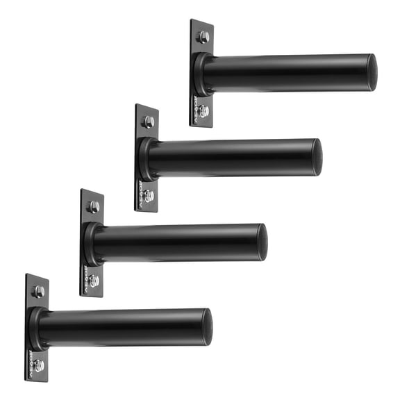Wall Mounted Weight Plate Holder 4 Pack Heavy Duty Iron Rack for 2 Inch Plates 330 lbs Capacity Home Gym Storage Organizer with Mounting Hardware