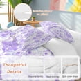 thumbnail image 2 of 3 Piece Purple Flowers Duvet Cover Set Queen Size, Microfiber Comforter/Quilt Cover with Corner Ties and 2 Pillowcases, Watercolor Summer Botanical Floral All Season Soft Bedding with Zipper Closure, 2 of 8