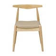 thumbnail image 5 of Set of 2, Rubberwood Dining Chairs with Faux Leather, Ergonomic Backrest & Faux Leather Upholstery, Light Grey+Natural, 5 of 11