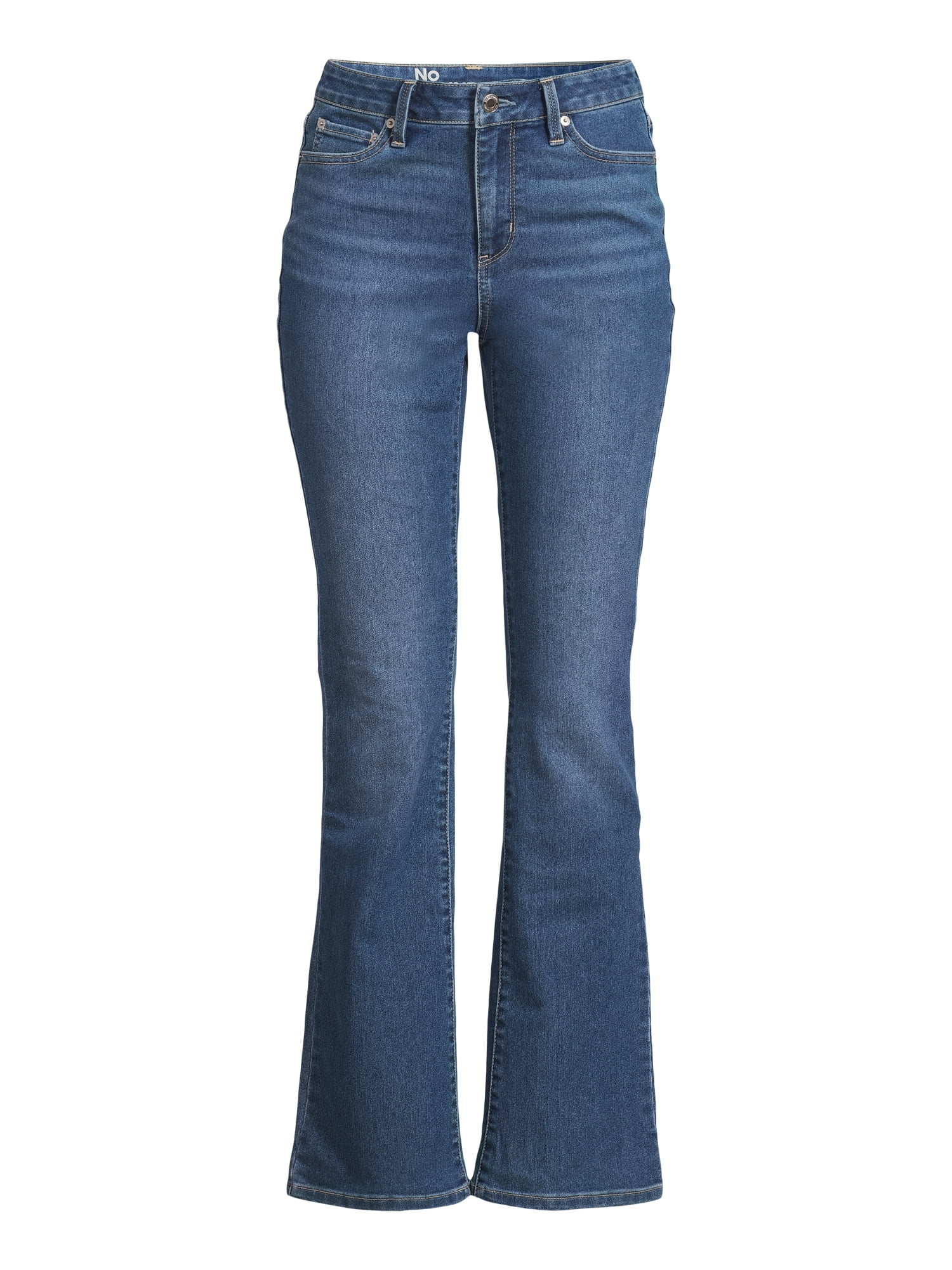 No Boundaries Mid Rise Bootcut Jeans, 32” Inseam, 1 or 2-Pack, Women’s