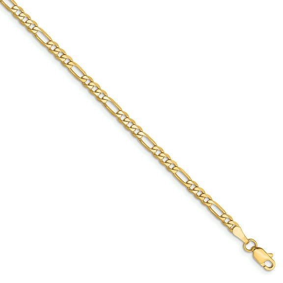 14k 3.00mm Flat Figaro Chain