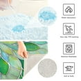 thumbnail image 4 of Toilet Rug Set Non-Slip Bathroom Rugs Soft Plush Machine Washable Contour Bath Mat Yellow Green Floral Stained Glass 24x20/24x16, 4 of 9