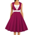 thumbnail image 1 of Jusqu'à 65 % de Réduction! Robes de Mode Été pour Femmes 2024 Grande Taille Robe Contrastée Sans Manches Col en V Robe Aguichant, 1 of 4
