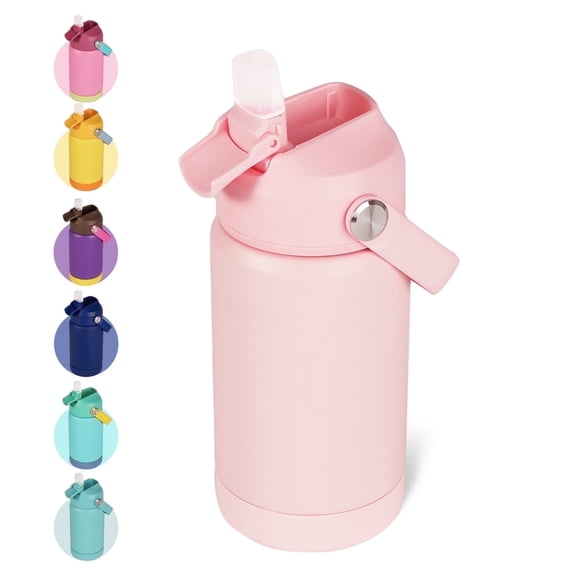 Hawsaiy 12oz Kids Insulated Water Bottle with Straw Lid, Leak-Proof Stainless Steel BPA-Free Thermos for School Boys and Girls