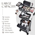 thumbnail image 3 of Estuche de maquillaje Yueieoun Professional Rolling 3 en 1 con ruedas, 3 of 8