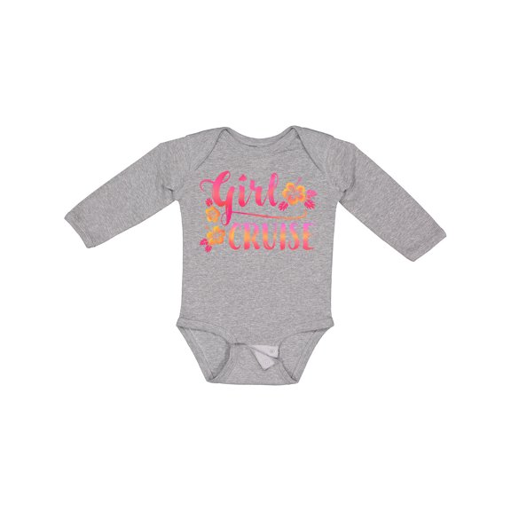 Inktastic Girl Cruise with flowers Girls Long Sleeve Baby Bodysuit