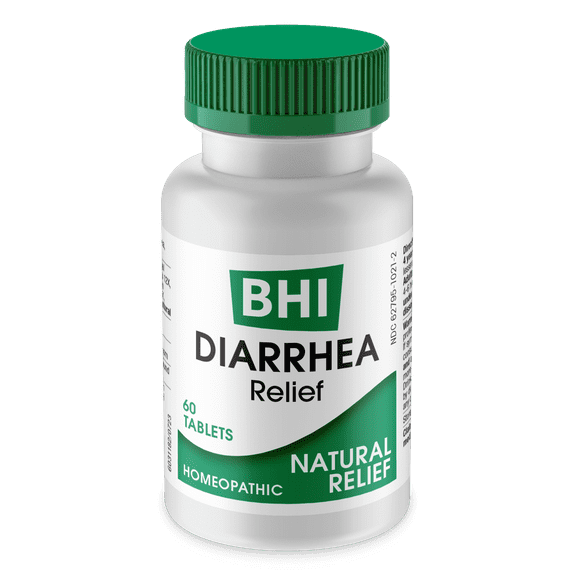 BHI Diarrhea Relief Tablets, Natural Homeopathic, 60 Tabs
