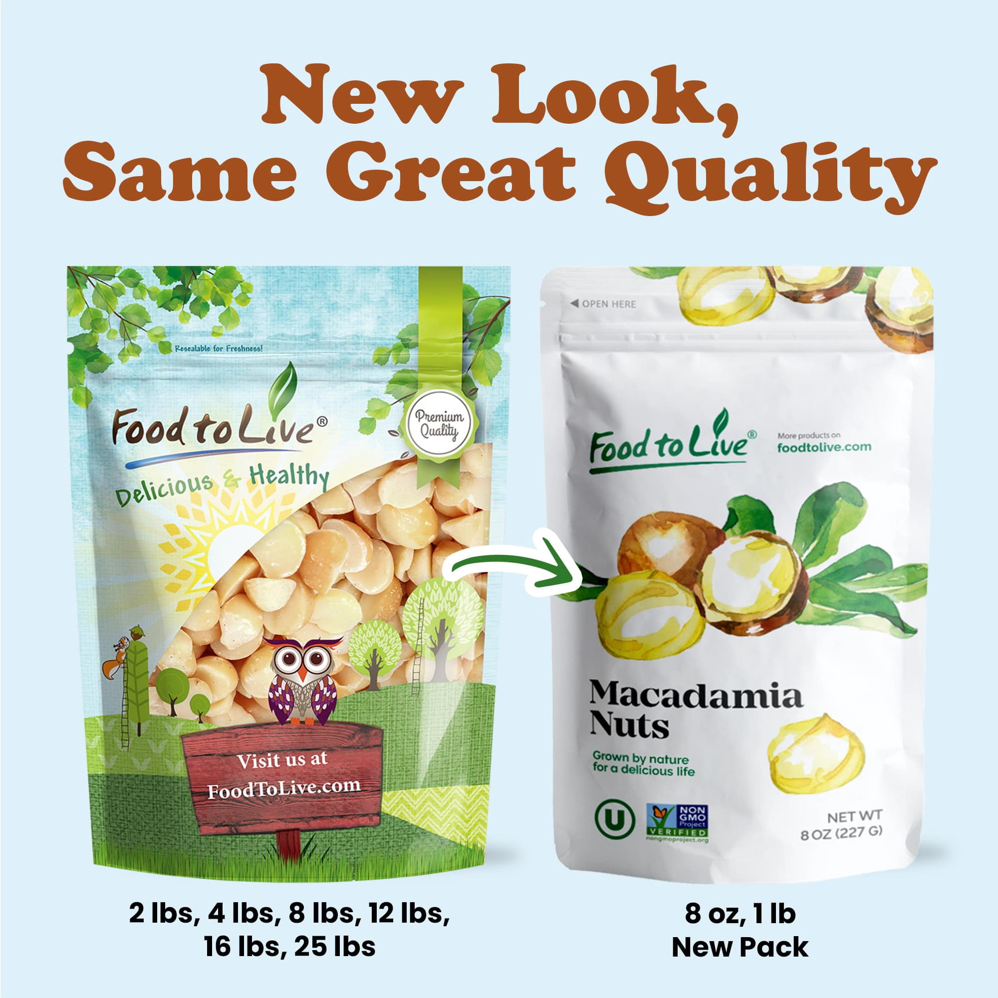 Macadamia Nut Halves and Pieces, 4 Pounds — Kosher, Raw, Vegan — by Food to Live