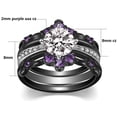 thumbnail image 6 of GY Black Gold Plated Purple 1CT CZ Women Wedding Ring Sets 3pcs Engagement Ring for Woman, 6 of 6