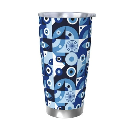 

Tideii Evil Eye for 20OZ Car Cup Stainless Steel Cold and Hot Cup with Lid Suitable for Outdoor and Home Unisex-Without Straw