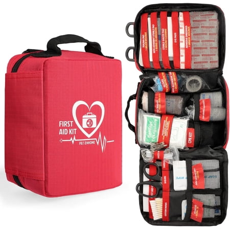 Comprehensive First Aid Kit - Trauma Kit with Labelled Compartments Emergency Survival Kit Molle S