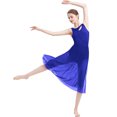 thumbnail image 6 of IBTOM CASTLE Women Lyrical Dance Dress Modern Contemporary Dancewear Backless Tulle Skirt S Royal Blue, 6 of 8