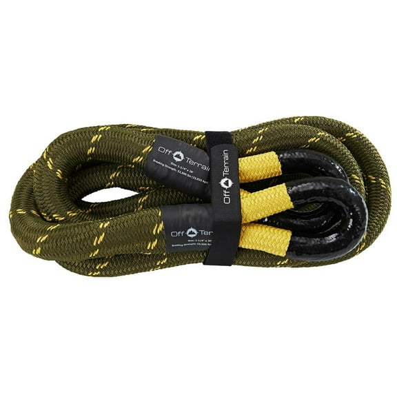 Off Terrain Heavy Duty 1-1/4" x 20' Kinetic Recovery Rope with Storage Bag - 52,000 lb Breaking Strength