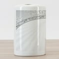 thumbnail image 3 of Damask Ceramic Toothbrush Holder, Curvy Band with Abstract Baroque Ornaments Victorian Vintage Corner Framework, Decorative Versatile Countertop for Bathroom, 4.5" X 2.7", Pale Grey White, 3 of 4