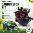 thumbnail image 2 of 799584 594058 Carburetor Kit Spark Plug & Air Filter Assembly Compatible with B&S Carb 594057 592361 594529 Troy Bilt TB110 TB200 103M02 09P702 9P702 550EX 625EX 675EX 725 lc121p 163cc, 2 of 6
