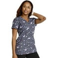 thumbnail image 4 of Tooniforms Scrubs Top For Women V-Neck Print TF776, 4 of 7