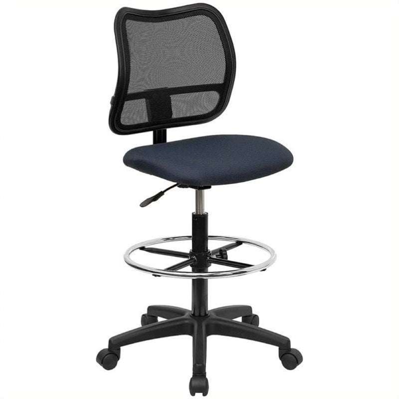 Scranton & Co MidBack Mesh Drafting Chair in Navy Blue