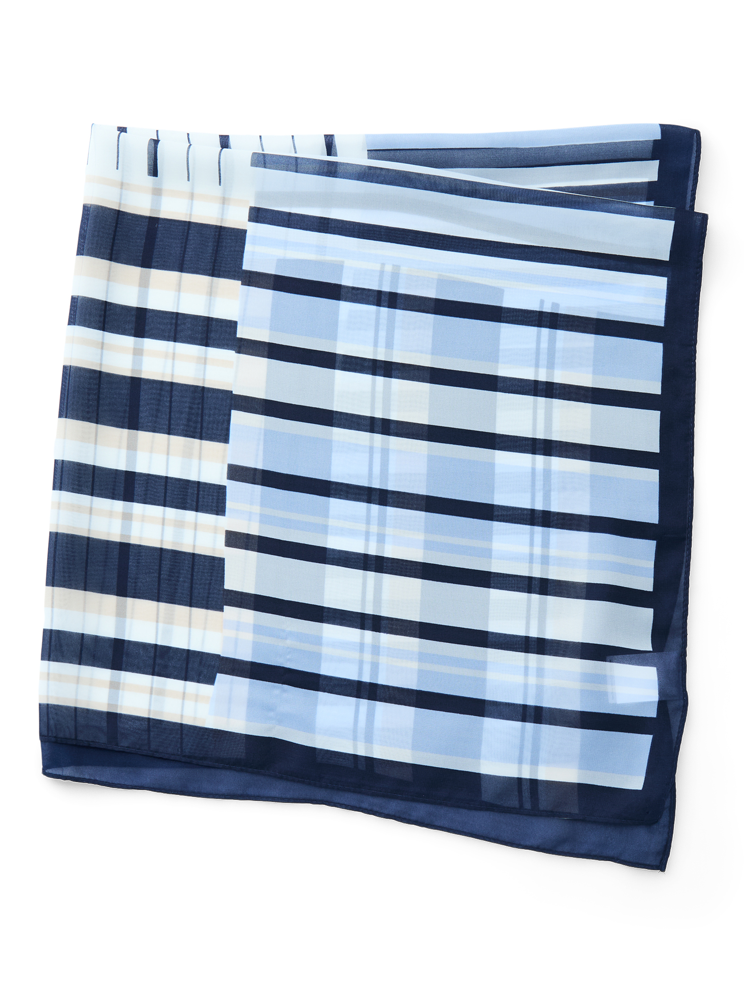 Time and Tru Women's Stripe Scarf for Adults with Bold Collage Pattern