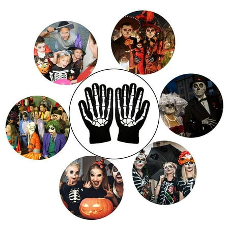 

Hot Sale Accessories Gloves Full Finger Skeleton Pattern Gloves