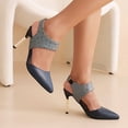 thumbnail image 4 of SACFOF Womens Slingback Pointed Toe Stiletto Pumps Slip-on High Heels Office Lady Sandals Party Prom Dress Shoes, 4 of 6