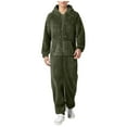 thumbnail image 1 of Combinaison Pyjama Décontractée pour Homme, Douce et Chaude, à Capuche, Design à Fermeture Éclair, Manches Longues, Tenue de Nuit, Tenue de Loisirs d'Hiver, 1 of 5