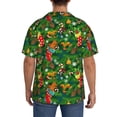 thumbnail image 3 of Sikiie Cute Christmas Stocking Bear Men's Cuban Shirt, Hawaiian Shirts, Business Casual Button Down Shirts, Short Sleeve Shirt-4X-Large, 3 of 5