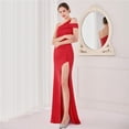 thumbnail image 1 of Vestido de novia largo sin mangas rojo para brindis, vestido de cola de pez ajustado para banquete de agradecimiento, vestido de exhibición de modelos de autos de boda, 1 of 6
