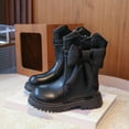 thumbnail image 6 of NAISIBABY Kids Girls Mid Calf Boots, Low Heels Princess Bow Waterproof Non-Slip Winter Fashion British Style Boots Black 11(Little Kids), 6 of 9