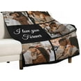 thumbnail image 5 of Personalized Blankets and Throws Custom Blankets with Photo Text Customized 1-20 Pictures Blanket for Couple Mom Dad Friend Personalized Gifts for Birthday Christmas Wedding Anniversary Blankets, 5 of 5