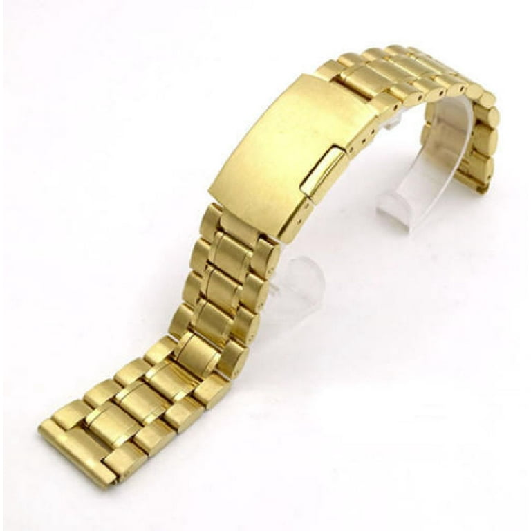 Pack of 2 Steel Leather Gold Tone Replacement Watch Band Bulova 97A110 C977886