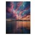 thumbnail image 3 of Designart "Blue Pink Sskyline Euphony I" Nautical & Beach Print on Natural Pine Wood, 3 of 5