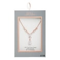thumbnail image 2 of Believe by Brilliance 14KT Gold Flash Plted Cubic Zirconia Pearshape Teardrop Y Necklace, 18" + 2", 2 of 4