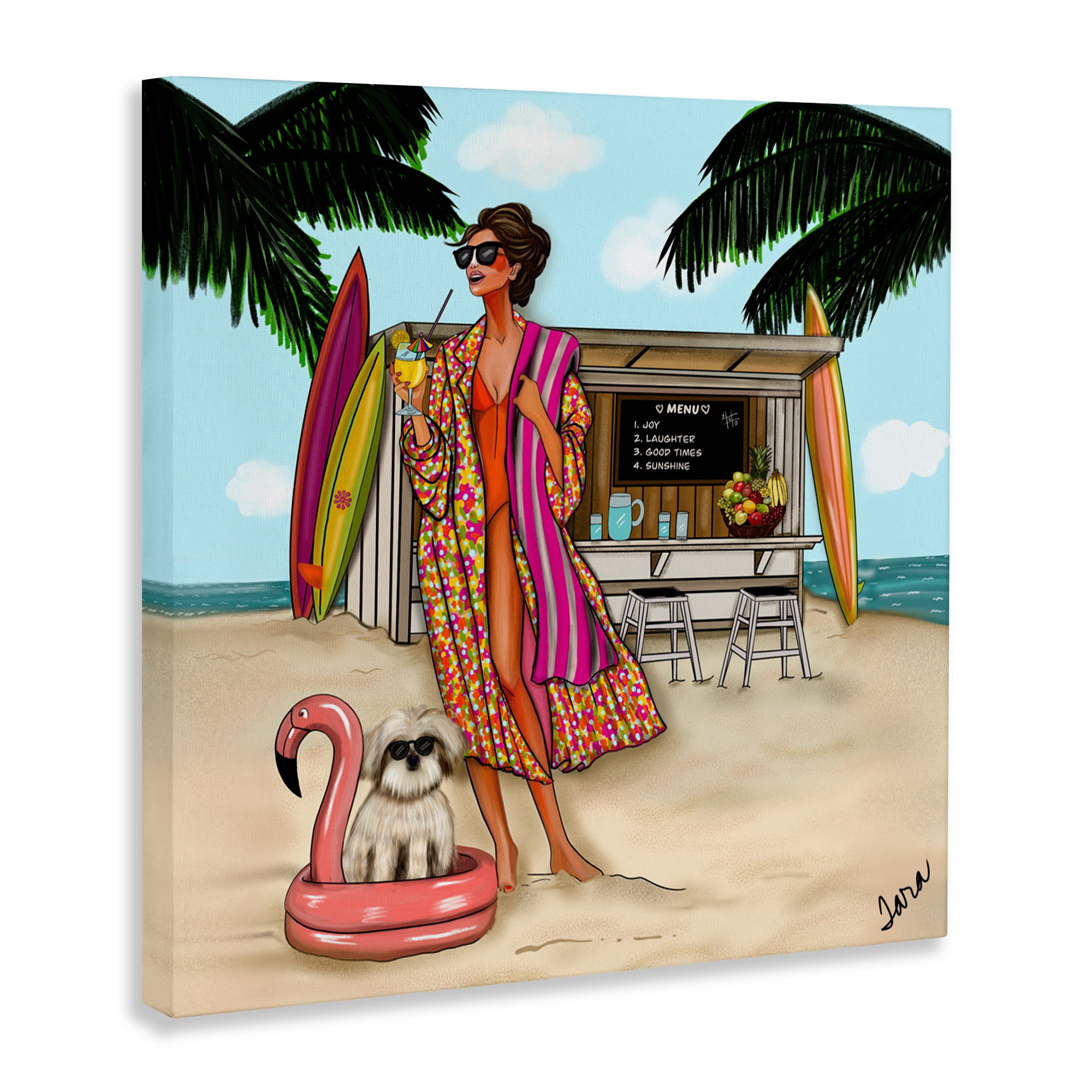 Stupell Industries Beach Girl in Summer Sun Canvas Wall Art, design by Tara Boone