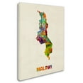 thumbnail image 2 of Trademark Fine Art "Malawi Watercolor Map" Canvas Art by Michael Tompsett, 2 of 3