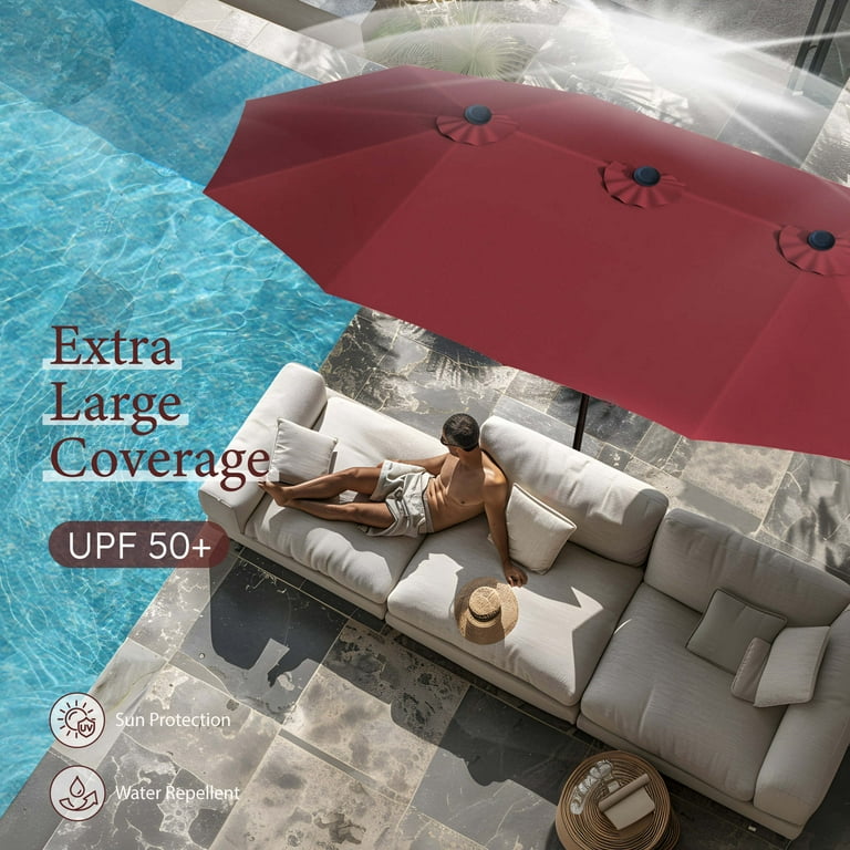 12 inch patio umbrella 12x12ft 2-Tier Outdoor Solar LED Cantilever Patio Umbrella  Best Choice  Products