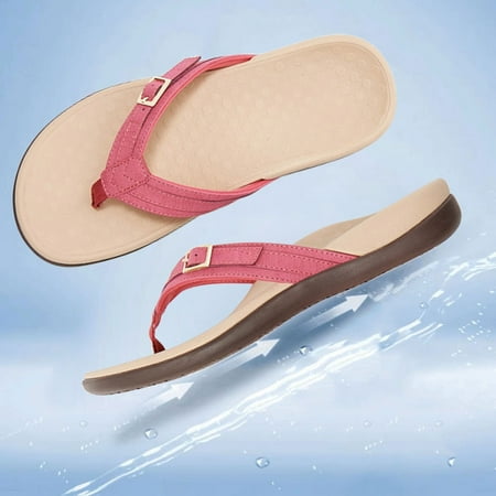 

Aayomet Women Slippers Women S Casual Flip Flops Sandals Slippers Massage Soles Comfortable And Soft Watermelon Red 6