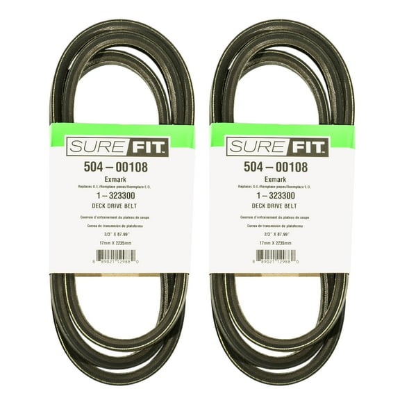 SureFit Deck Drive Belt Replacement For Exmark 1-323300 48" Cut Metro Walk-Behind Lawn Mowers 2/3" X 87.99" 2 Pack