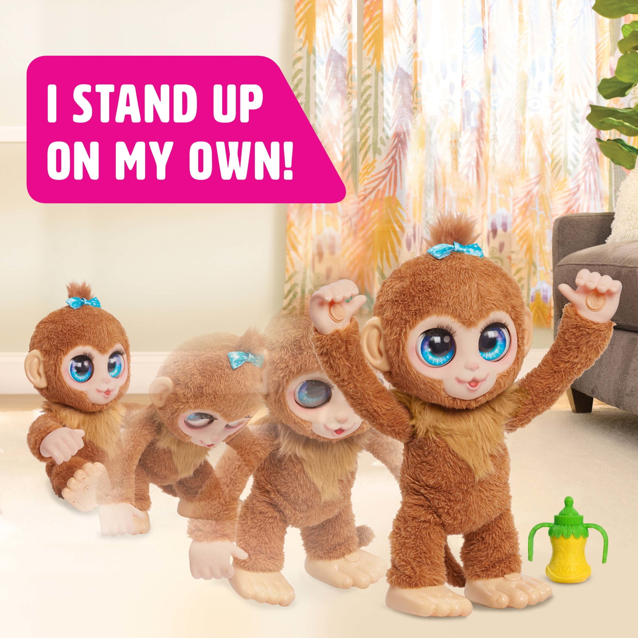 furReal Peanut the Playful Monkey Interactive Toy, 15-inch Realistic Plush