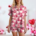 thumbnail image 5 of vigerkar Women Pajamas Set 2 Piece Funny Pajams for Women Fun Pajama Party Set Short Sleeve Comfortable Sleepwear (Hot Pink, S), 5 of 7
