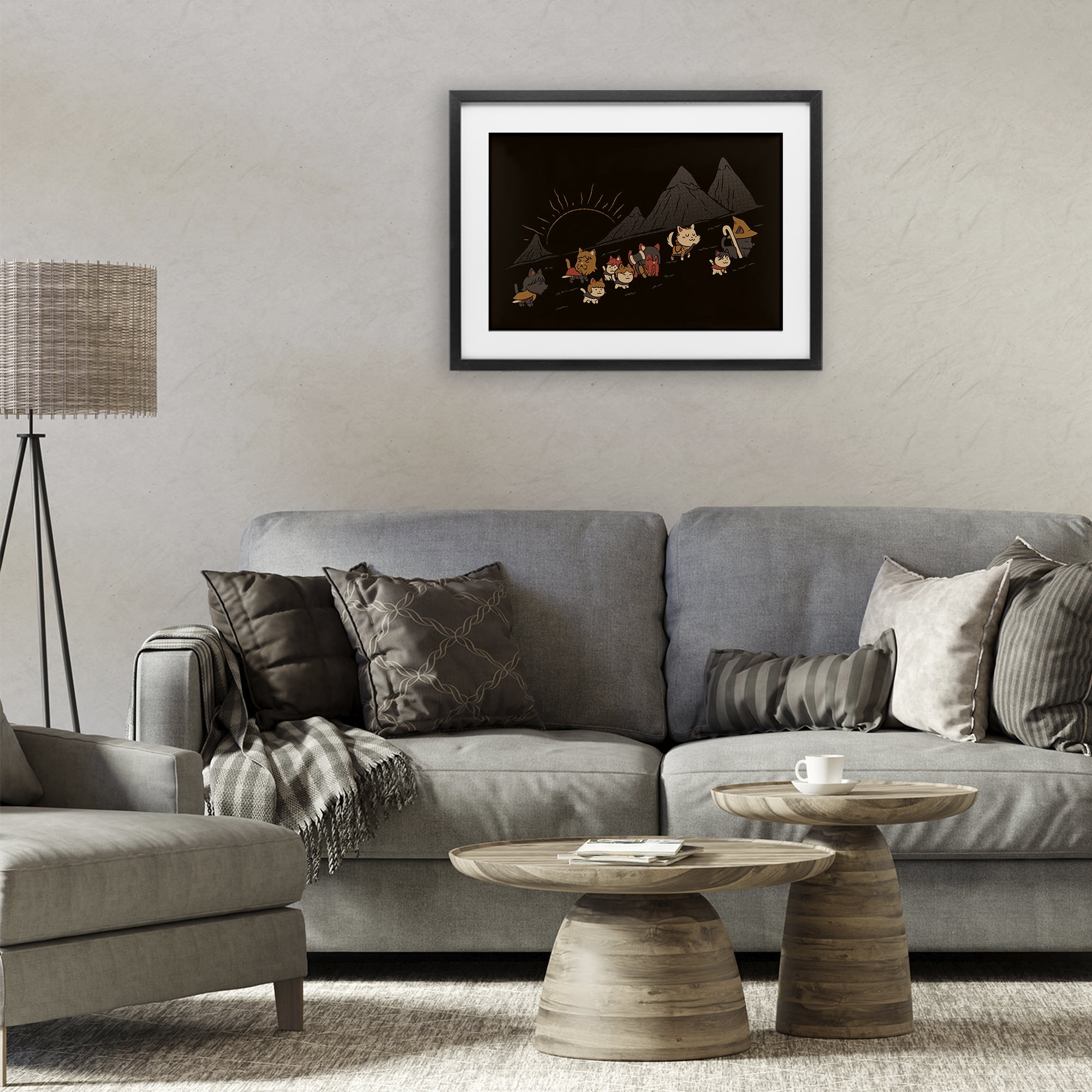 Stupell Industries Iconic Furrowship Of Ring Cats Black Framed Print Under Glass, design by Tobe Fonseca