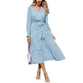 thumbnail image 1 of Vestido PRETTYGARDEN Floral Boho Cruzado con Cuello en V y Mangas Largas M, 1 of 4