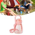 thumbnail image 1 of 1100ml Water Bottle With Straw, 7.4oz Plastic Leakproof Spill Proof Big Belly Water Bottles With Strap For Kids Women, 1 of 8