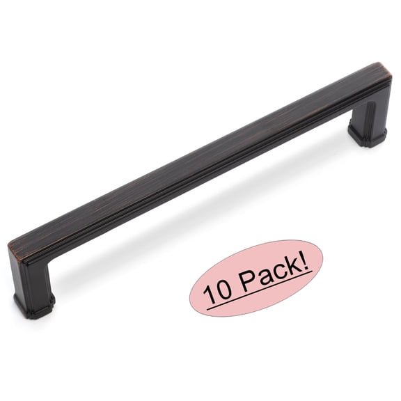 10 Pack - Cosmas 1941-128ORB Oil Rubbed Bronze Modern Cabinet Hardware Handle Pull - 5" Inch (128mm) Hole Centers