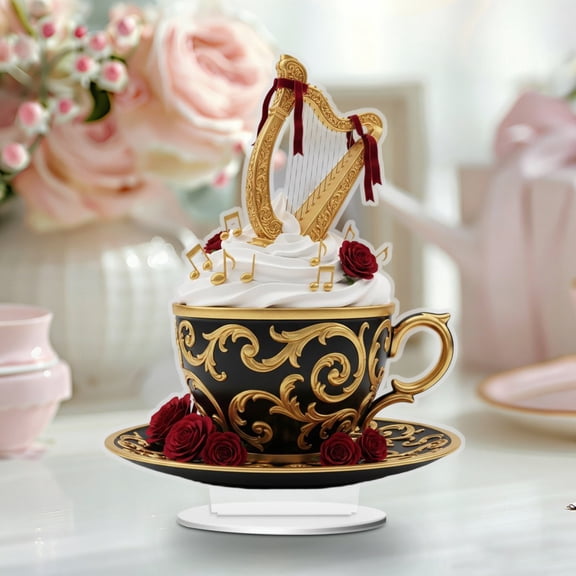 Votnto Decorative Teacups, Heart Shaped Tea Cup Red Pink Ceramic Coffee Cup, for Valentine's Day Galentine's Gift Wedding Anniversaries Party Supplies