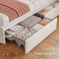 thumbnail image 5 of EnHomee King Size Bed Frame with 4 Storage Drawers & 2 Small Drawers Bed Frame with Headboard and  LED Lights & Charge Station,Beige, 5 of 9