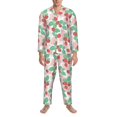 thumbnail image 3 of Sikiie Strawberry Mens Pajama Set, Soft Warm Long Sleeve Sleepwear, Cozy Button-Down Pjs for Men-XX-Large, 3 of 7